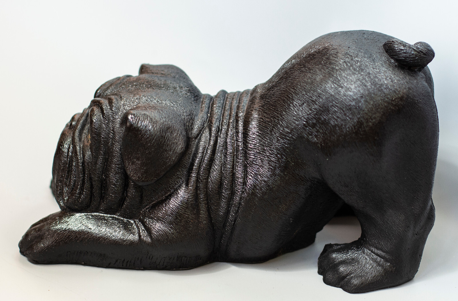 English Bulldog Urn Black Pet Ashes Dog Sculpture Outdoor Keepsake Memorial Gift