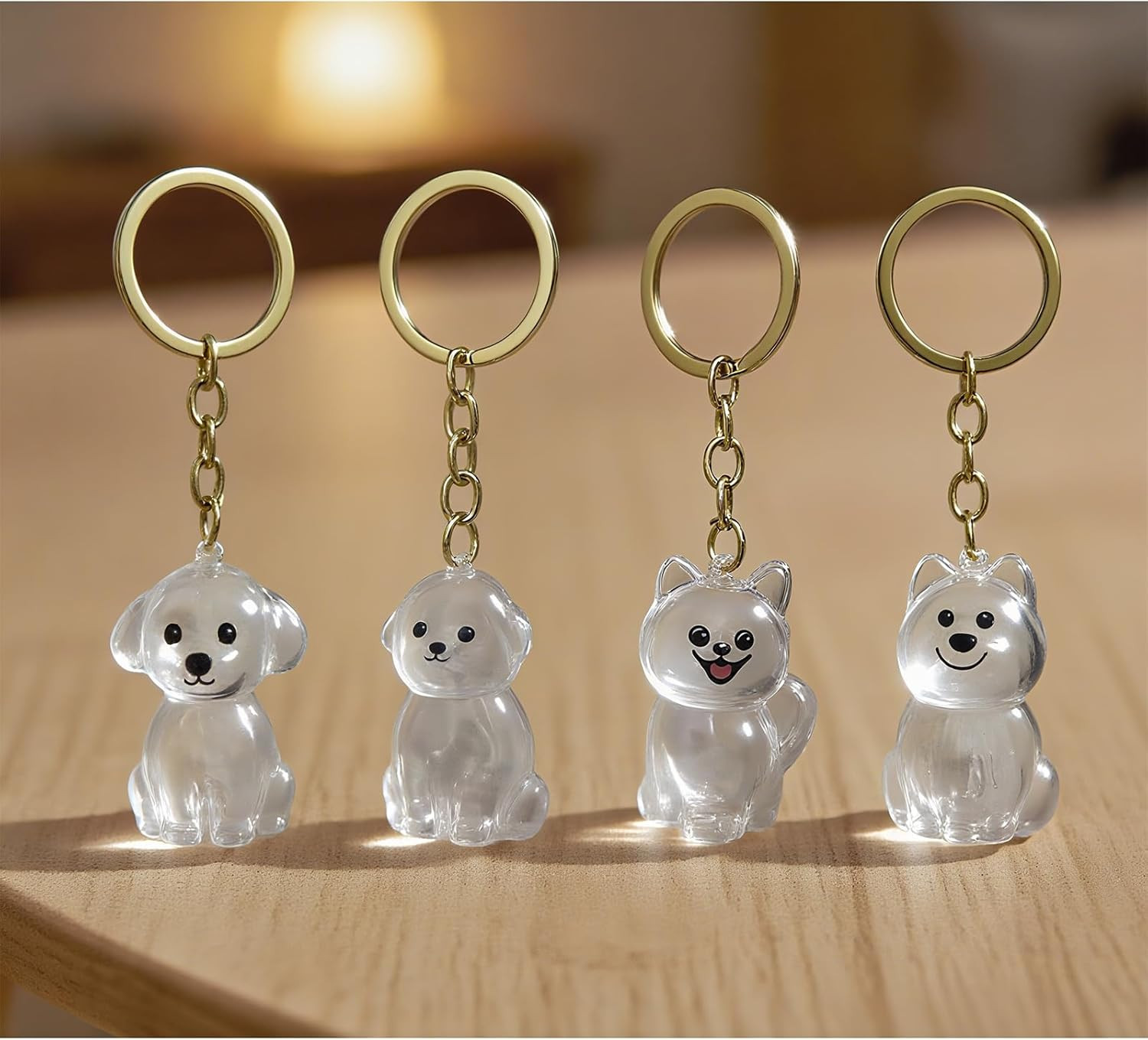 4 Pack Dog Hair Keychain | Set for Pet – Keepsake Bottle to Preserve Fur | Memor