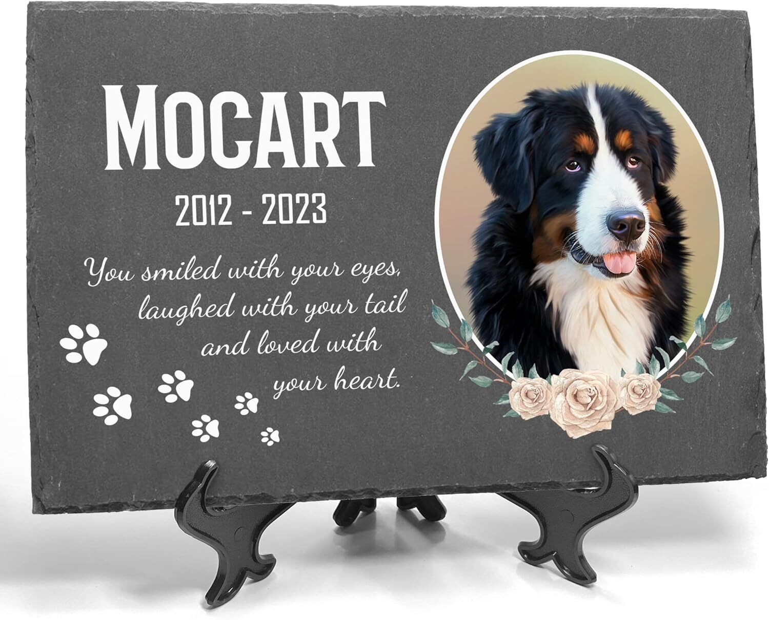 Personalised Pet Memorial Cat Dog Grave marker Keepsake Slate Tombstone 4”x4”