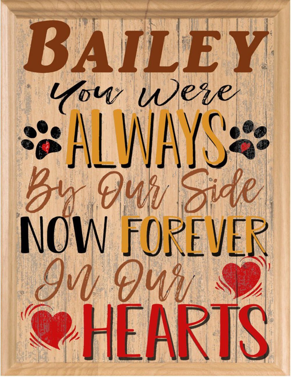 Dog Memorial Plaque Sympathy Gift Pet Remembrance – Now Forever In Our Hearts