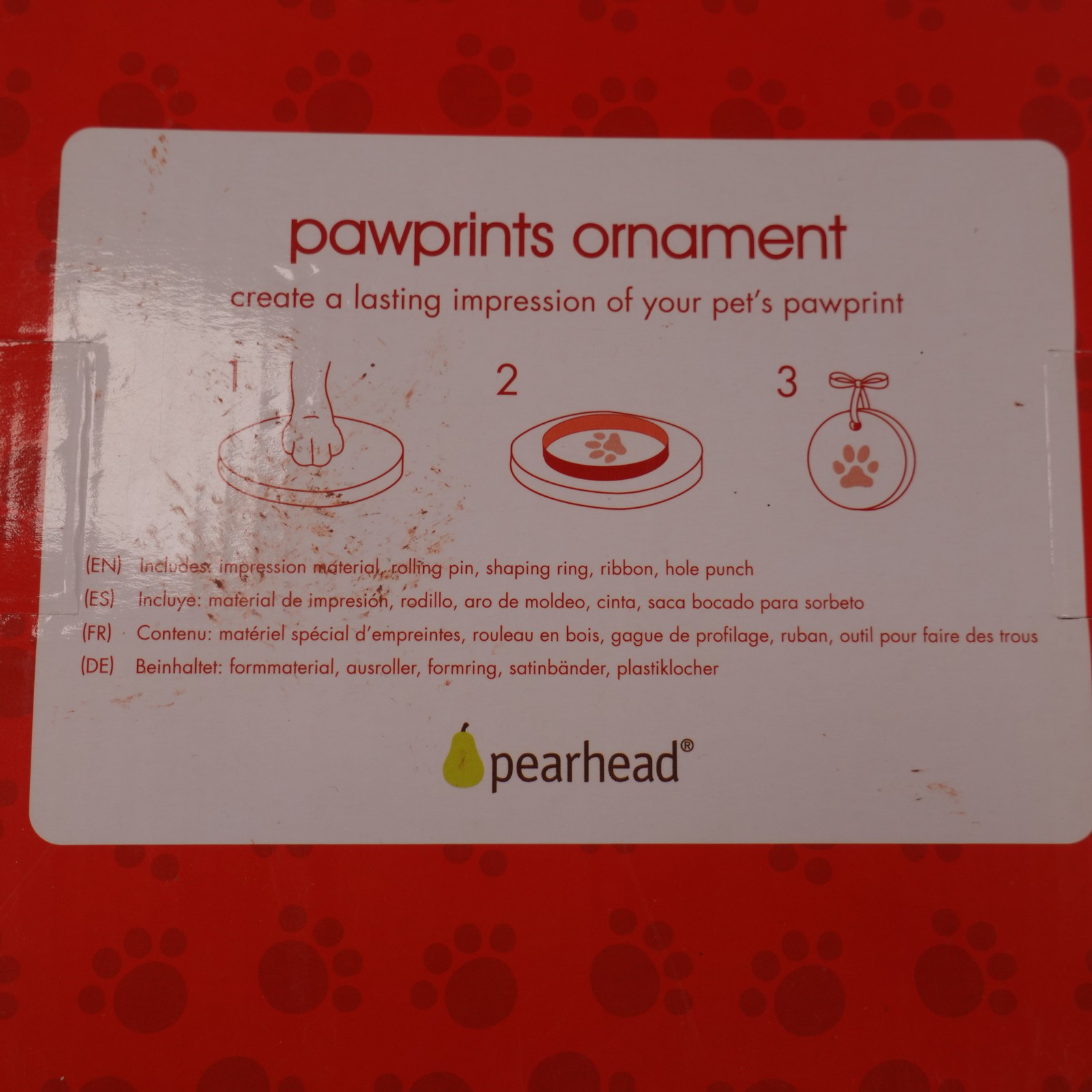 Pearhead Pawprints Ornament Pet Memorial Keepsake Kit Dog Cat Paw Print DIY