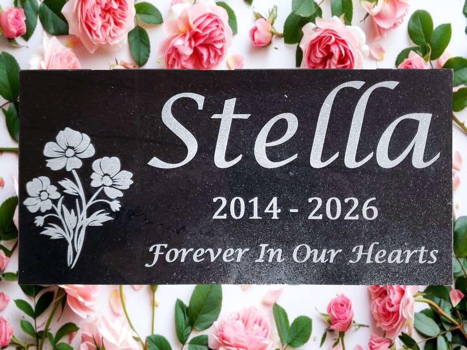 Custom Engraved Granite Pet Memorial Stone – Grave Marker & Headstone Plaque t21