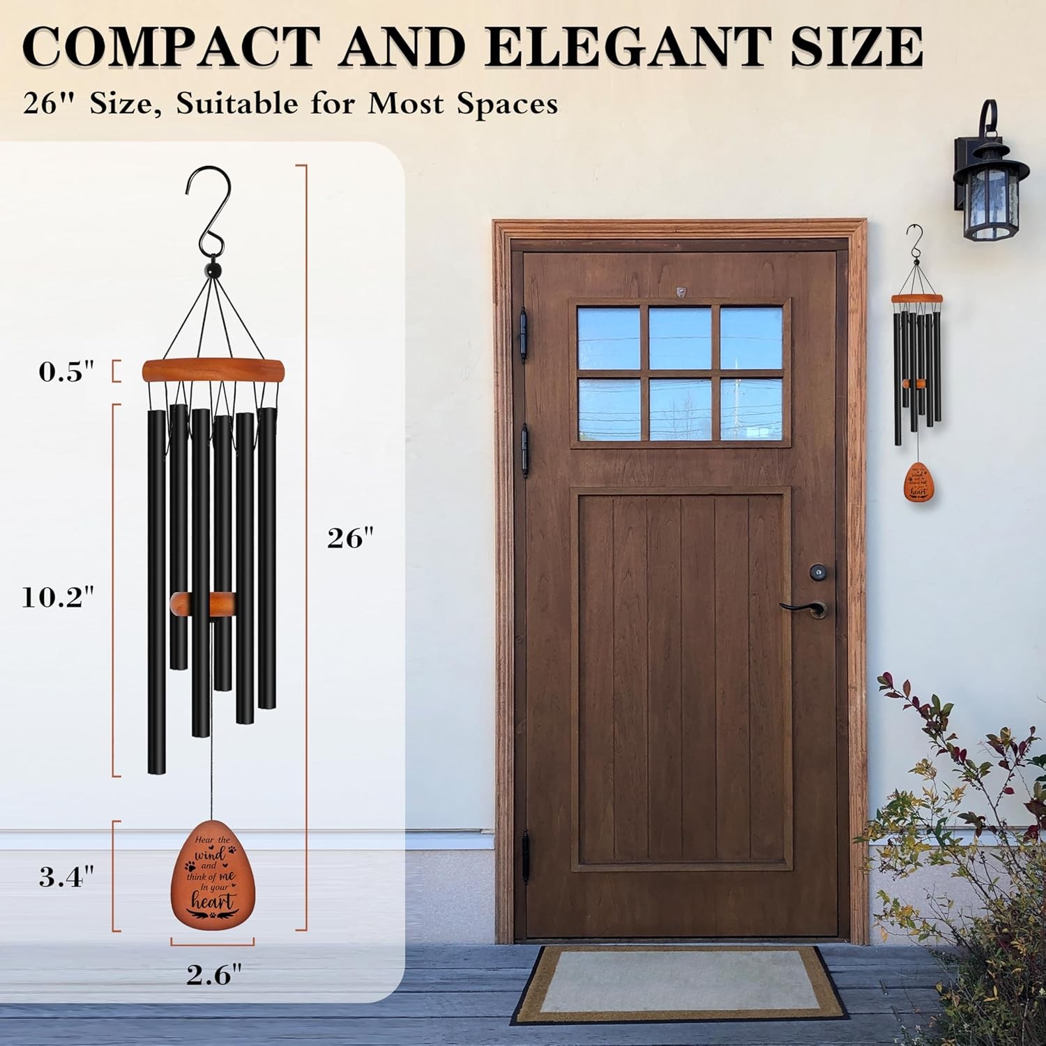 Dog Memorial Gifts for Loss of Dog, 28″ Pet Memorial Wind Chimes, Loss of Dog