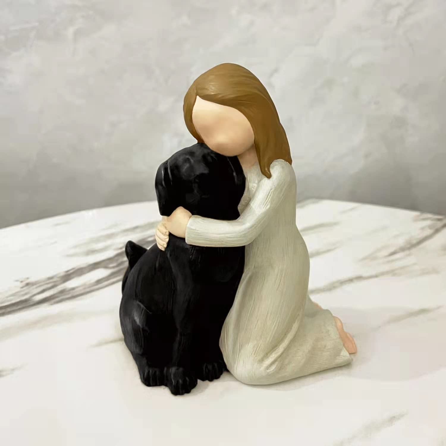 Black Dog Angel Figurines Angel Dog Friendship Memorials for Dog Lovers