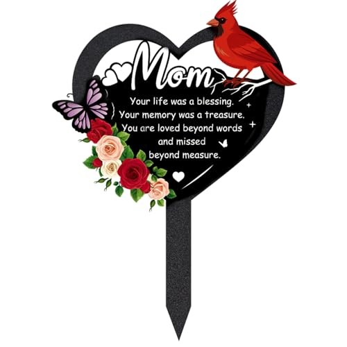 Grave Decorations for Cemetery – Memorial Metal Graves Stakes Outdoors Mom