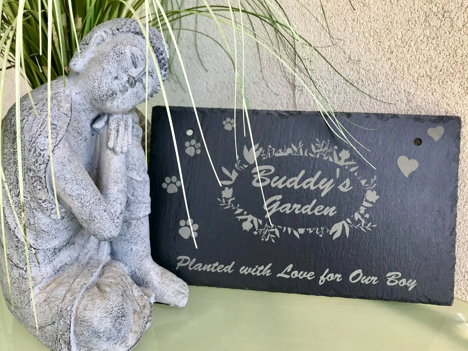 Personalized Memorial Slate Plaque, Slate Stone for Pet, Dog, Cat, Custom Sign