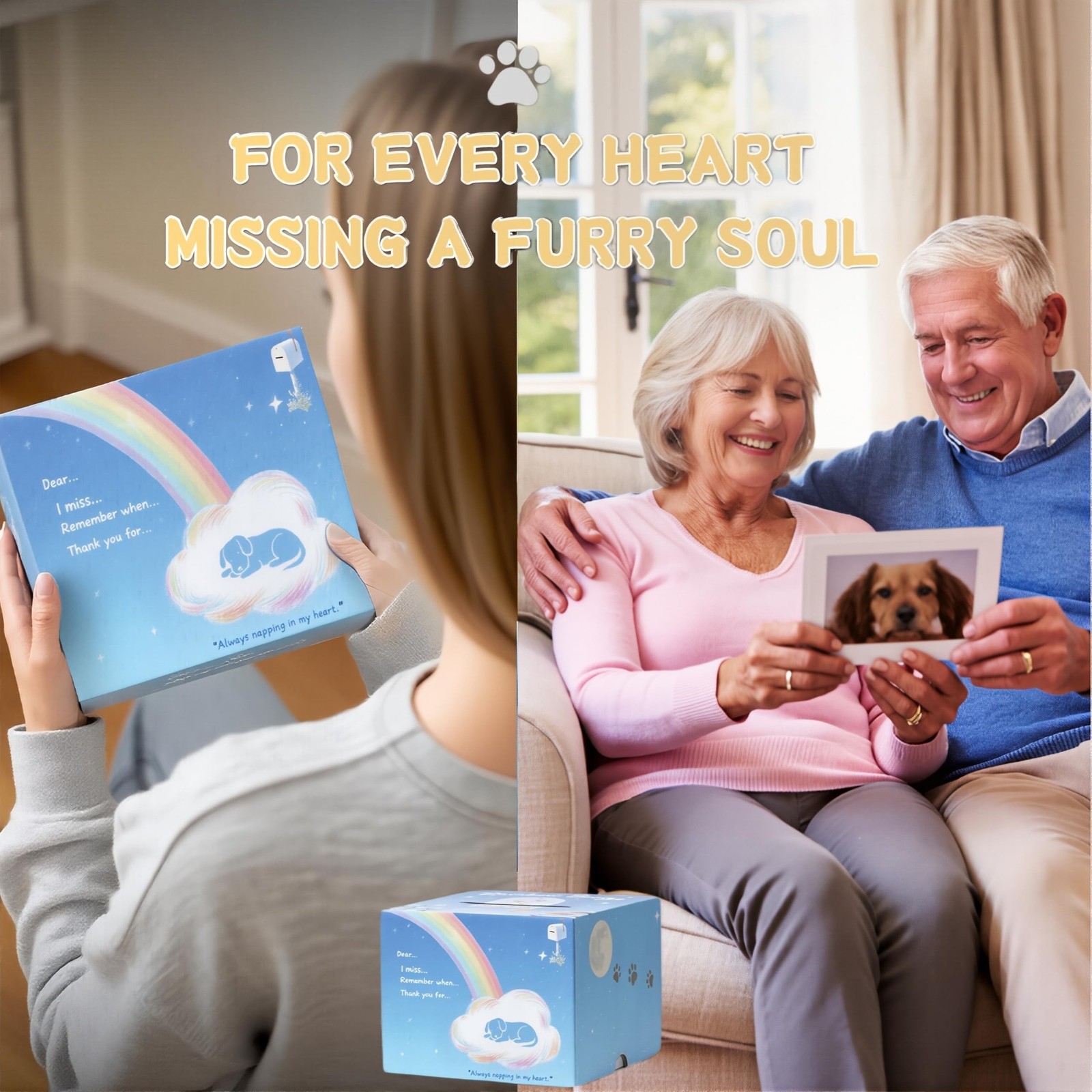 Dog Memorial Gifts, Sympathy Gift for Pet loss – Rainbow Bridge Remembranc