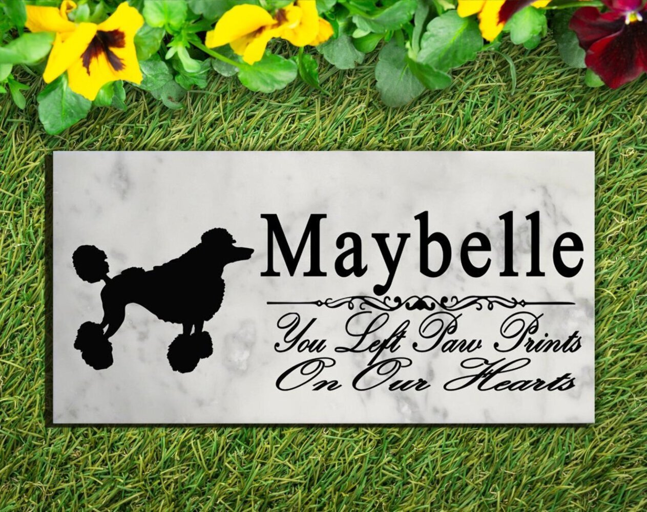 Standard Poodle Memorial Stone Personalized Garden Plaque Grave Marker Outdoor o