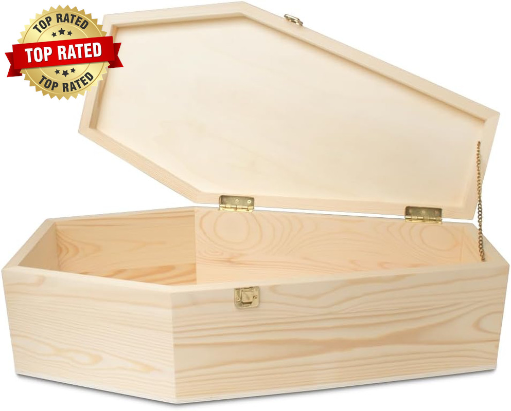 Pet Casket, Wooden Pet Burial Box, 24″ Loving Dog Memorial, Strong and Safe Pet
