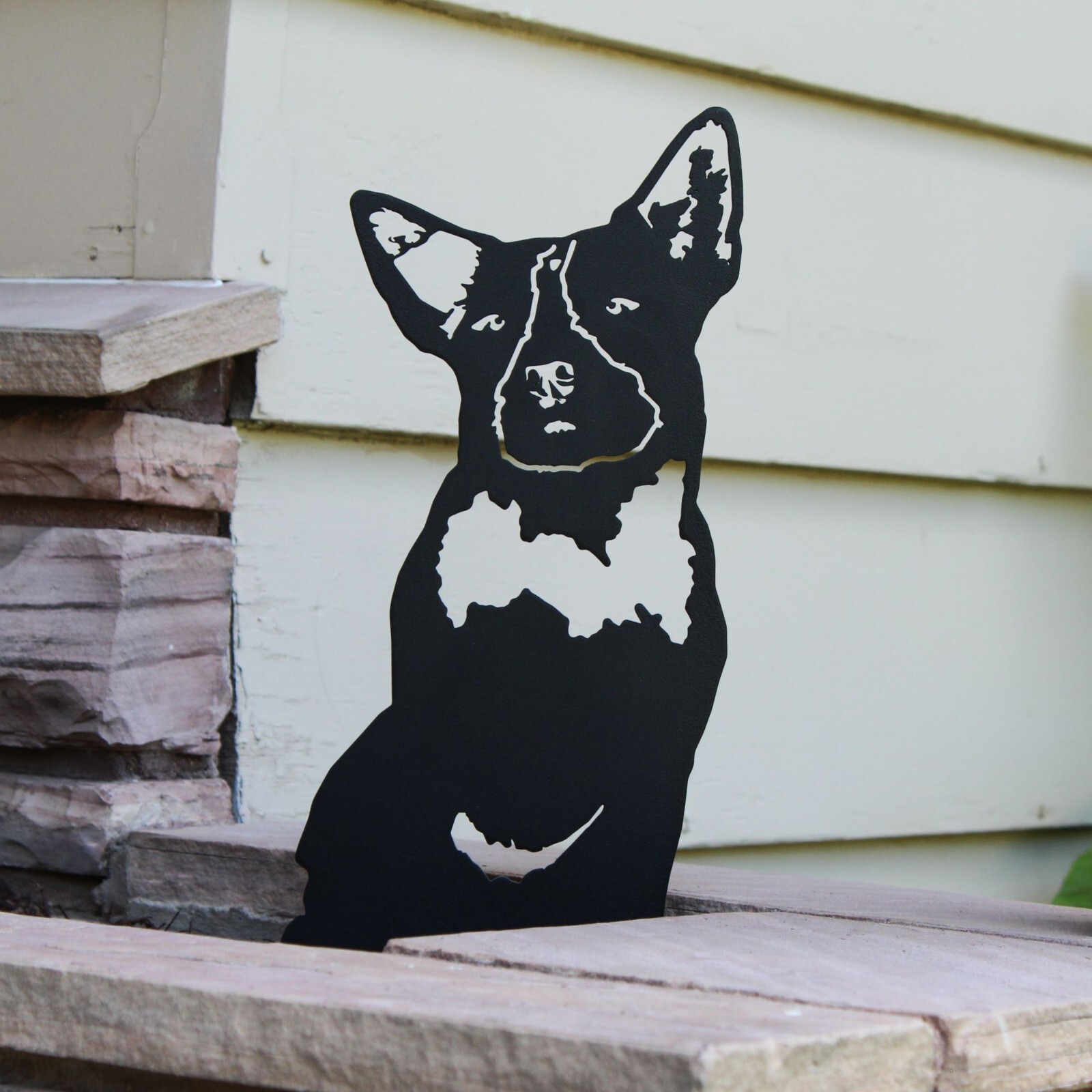 Australian Cattle Dog Black Metal Dog Silhouette