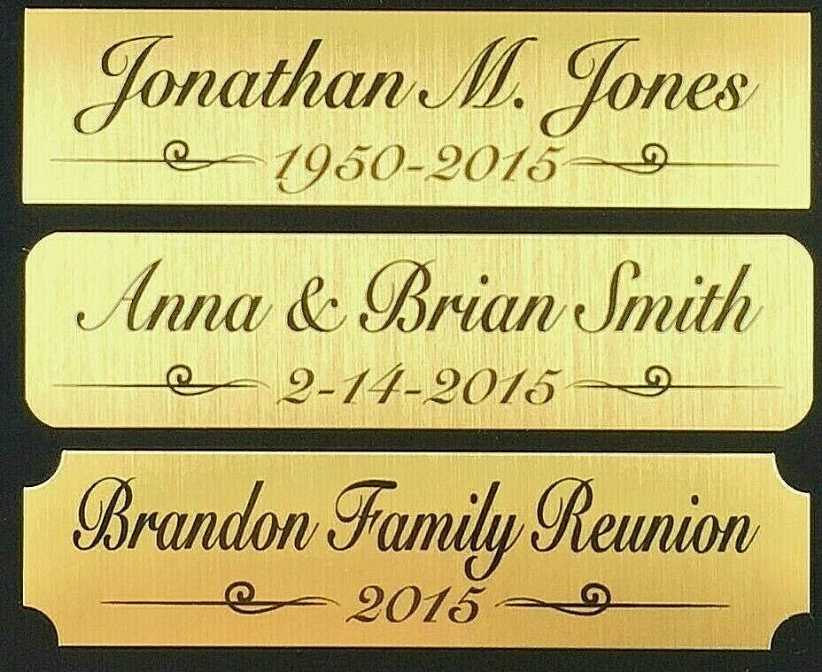1×4 Customized Brass Plate Picture Plaque Name Tag Trophy Memorial – QUALITY