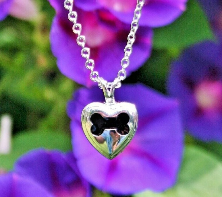 Dog Bone Cremation Necklace Jewelry Pendant Urn for Ashes Always in My Heart USA