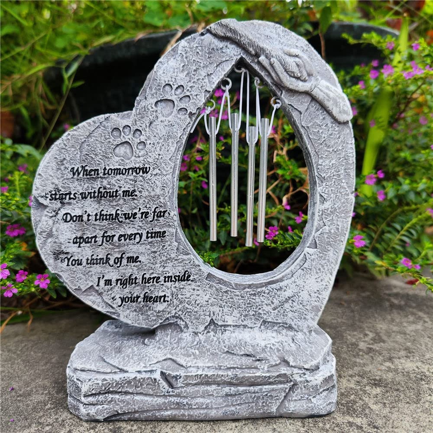 YiXiEr Pet Dog Memorial Stones Garden Stones with Wind Chimes, Sympathy Loss …