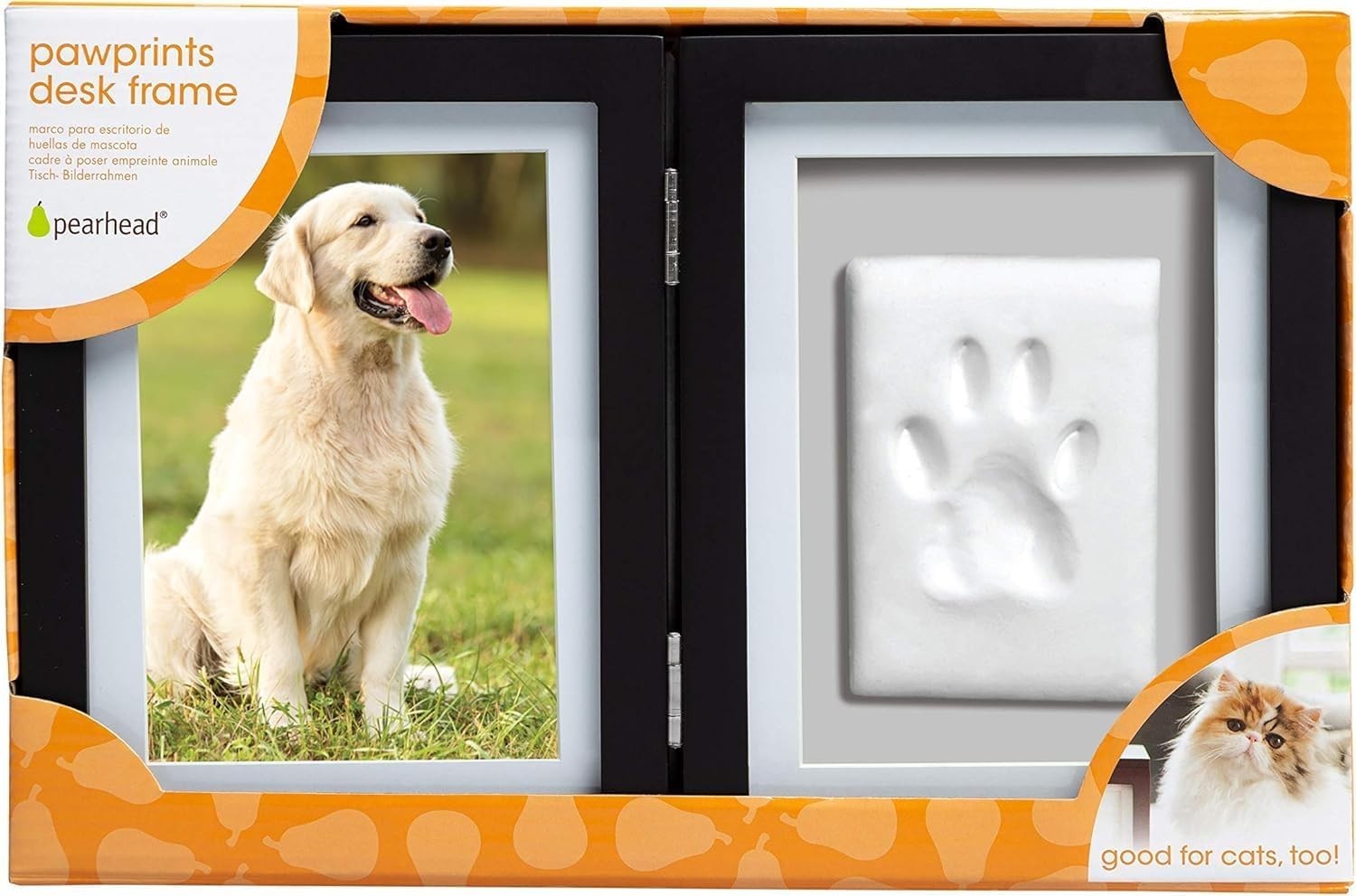 Pet Paw Print Photo Frame With Clay Imprint Kit – Wooden Pet Paw Print Frame,…