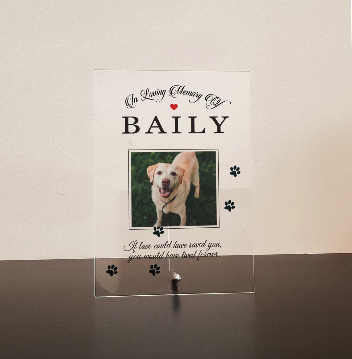 Personalised Pet loss Memorial Photo Plaque Dog Cat Horse Keepsake Custom Gift