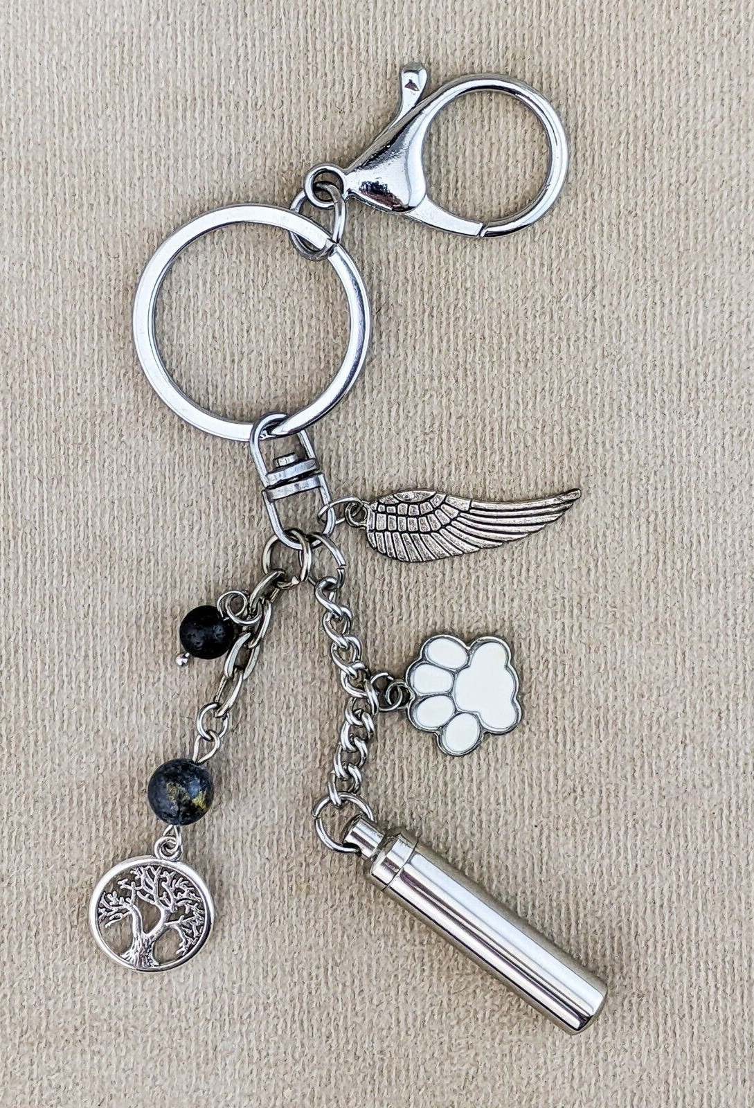 Pet Urn Keychain Ring One of a Kind Ashes Cremation Keepsake Memorial Beautiful