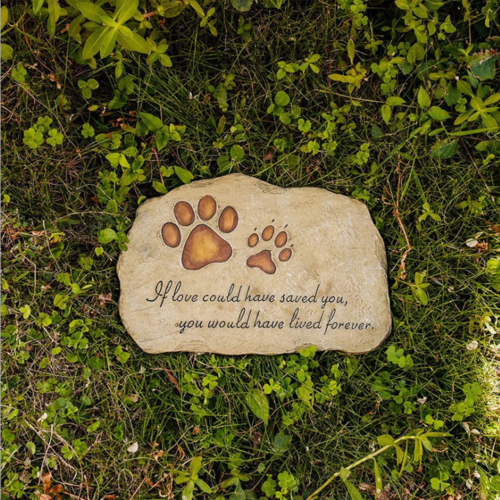 Pet Memorial Stone Cats Dogs Headstone Tombstone Grave Markers Paw Print