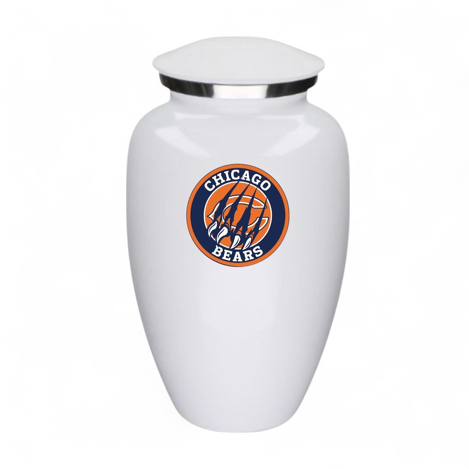 Chicago Football Theme Large Aluminum Cremation Urn Adult Human Ashes w/Bag