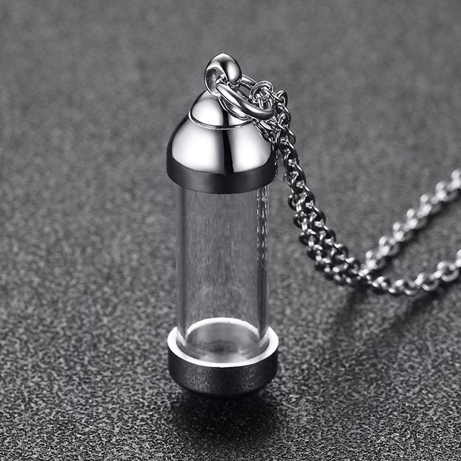 Jude Jewelers Stainless Steel Transparant Glass Keepsake Loved Ones Ashes Hol…