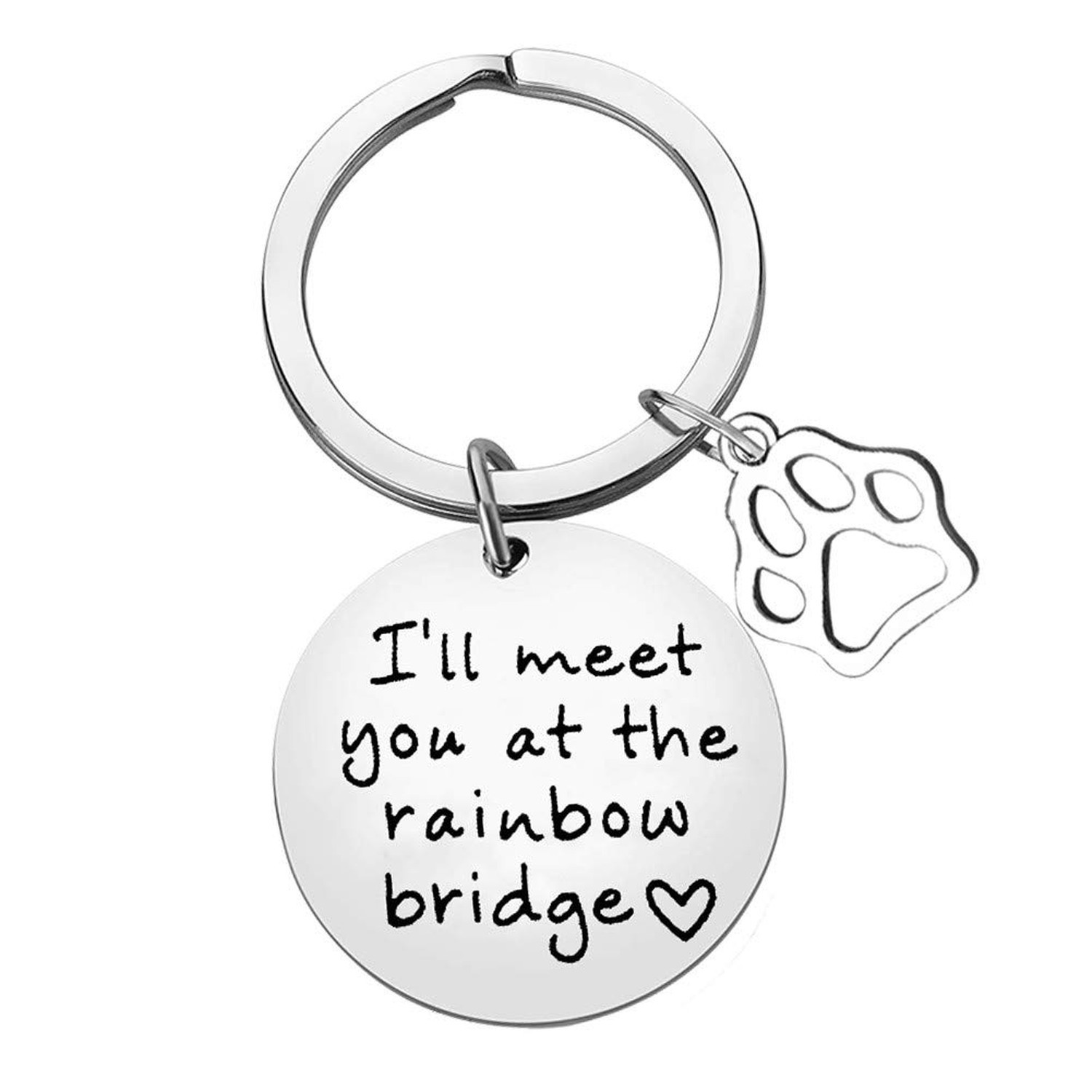 Xiahuyu Pet Memorial Keychain Gift I’ll Meet You at The Rainbow Bridge Keycha…