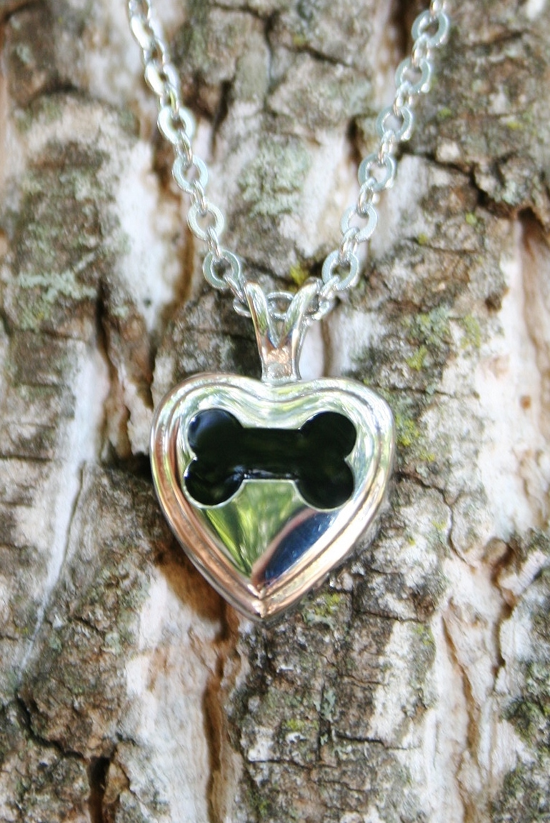 Dog Bone Cremation Necklace Jewelry Pendant Urn for Ashes Always in My Heart USA