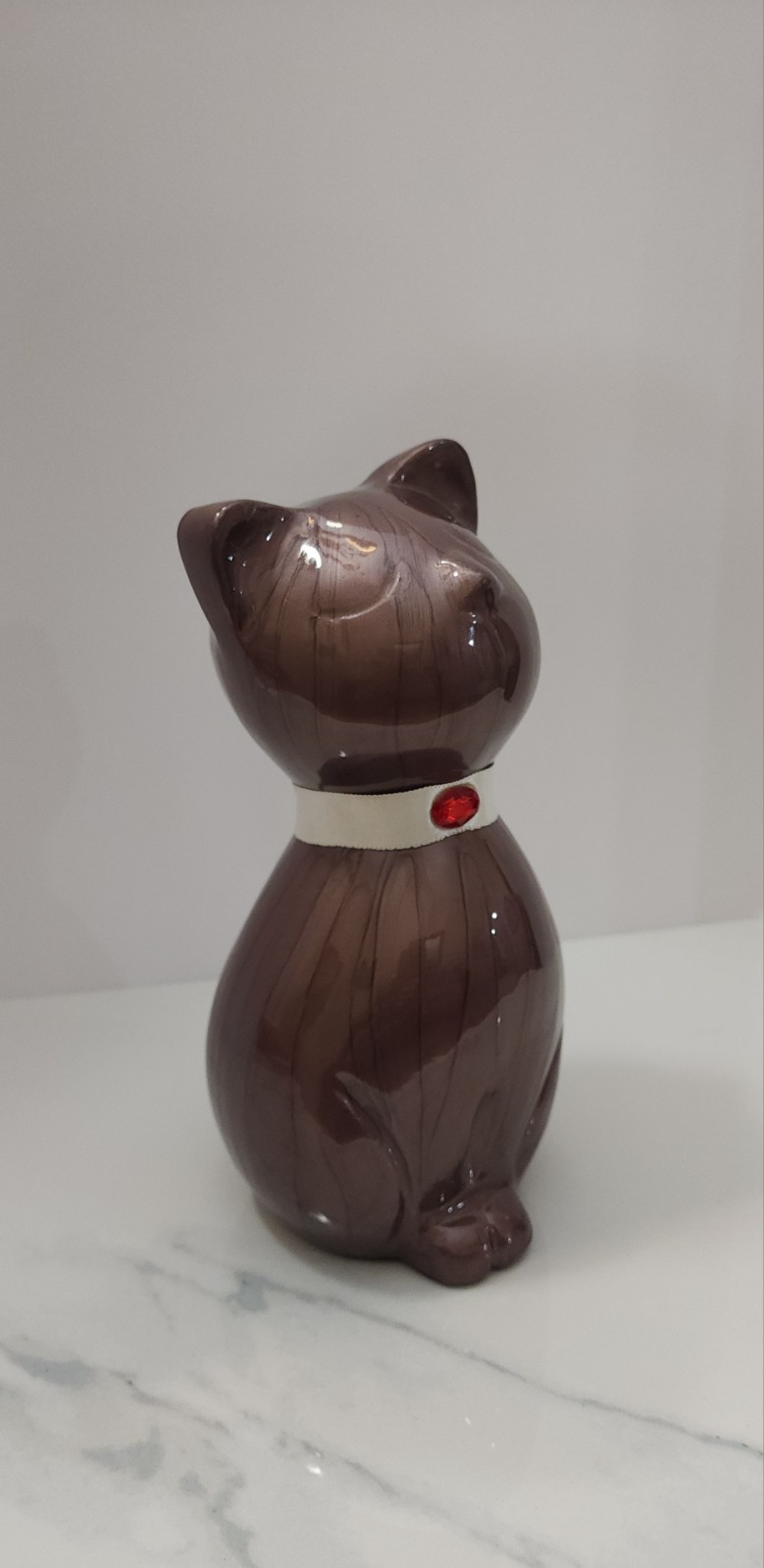 Bronze Cat Urn For Pet Ashes Hand Applied Resin Over Metal Cat Statue