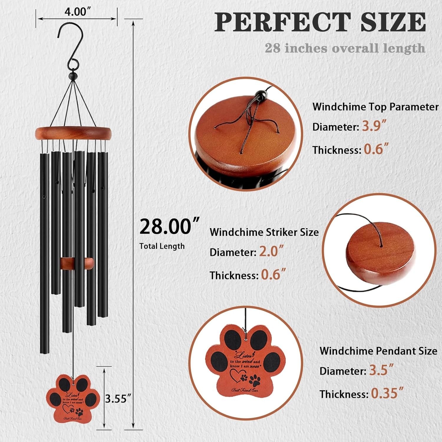 Pet Memorial Wind Chime – Loss of Dog Remembrance Gift