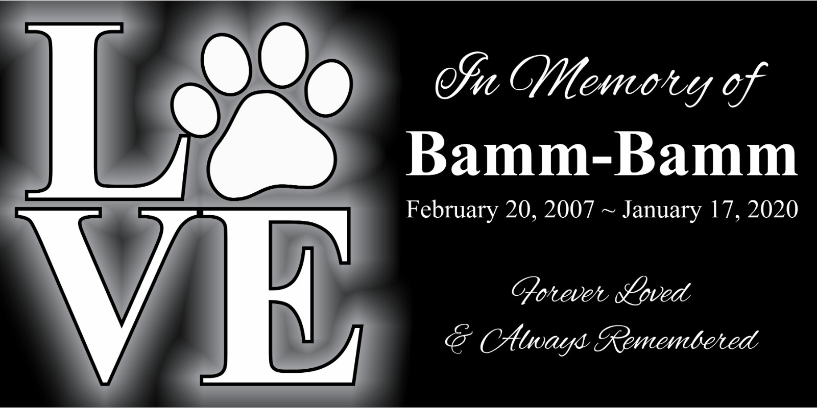 Personalized Pet Stone Memorial Grave Marker Granite Plaque Human headstone