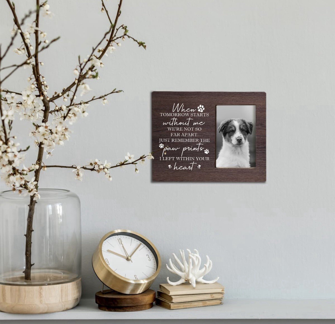 Loss of Dog Sympathy Gift, Pet Memorial Picture Frame for 4×6 Photos