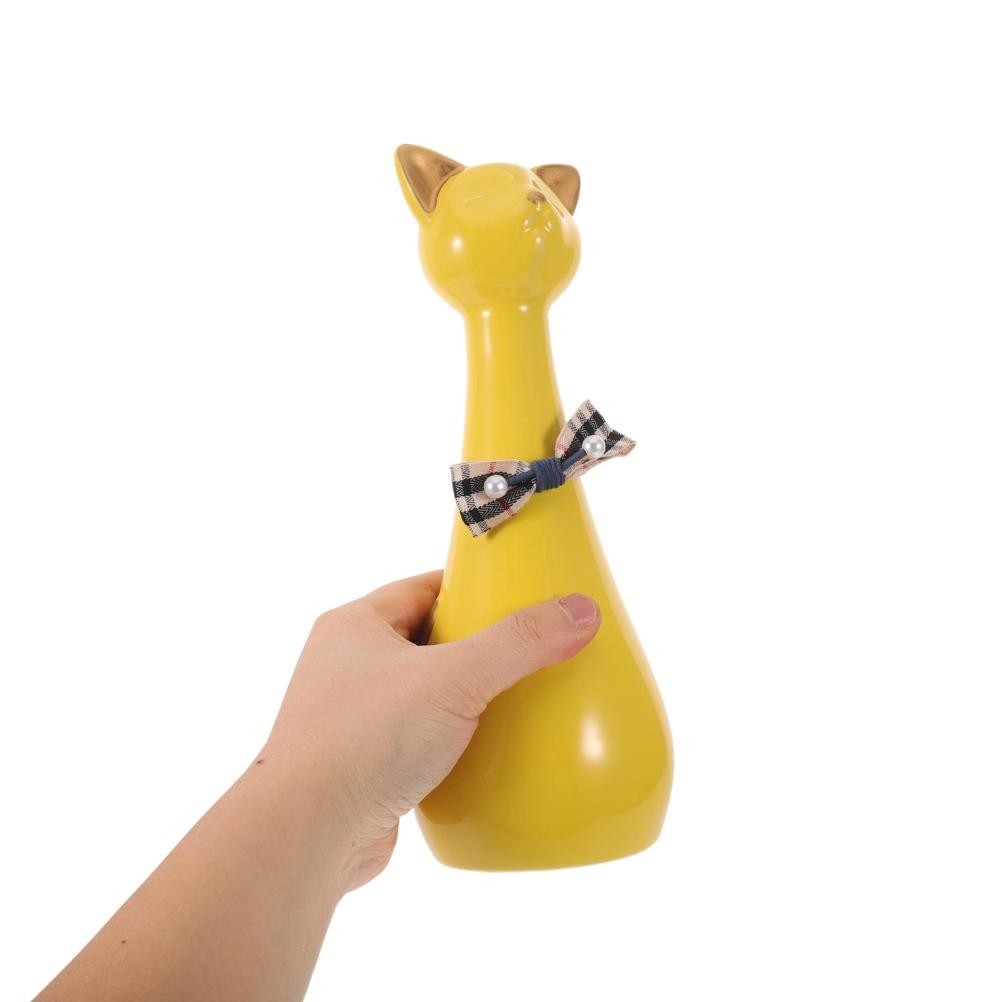 Ceramic Pet Ashes Storage Jar in Yellow Small Keepsake Urn for Memorial Tribute