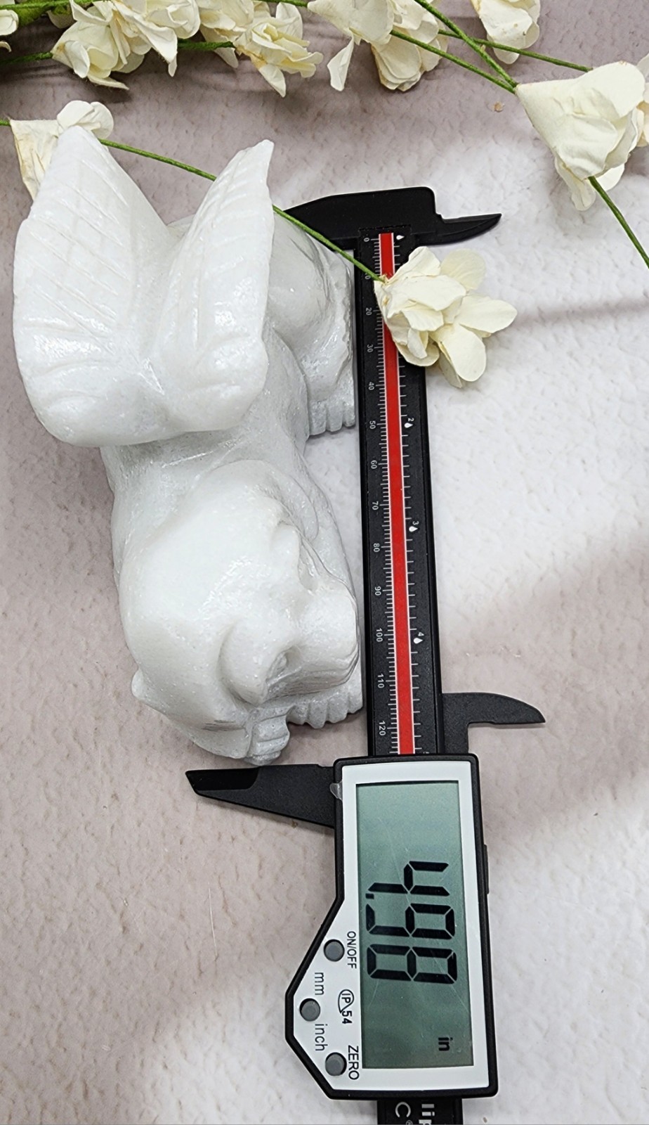 White Jade, Winged Angel Dog, Pet Memorial, Pet Loss Gift, Gemstone Carving