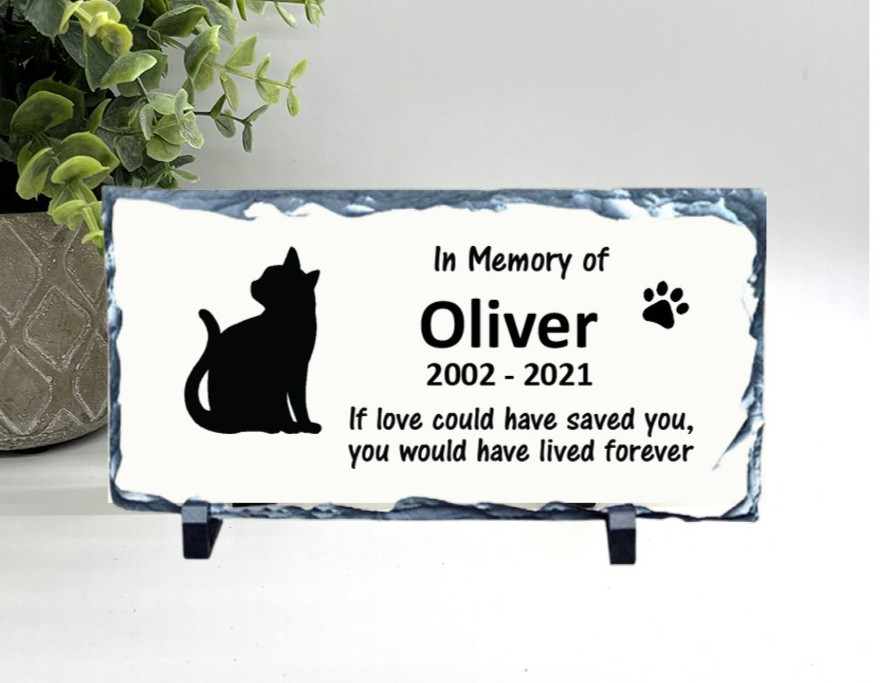 Cat Memorial Stone – Personalized Sympathy Gift – Memorial Gift for Cat Loss