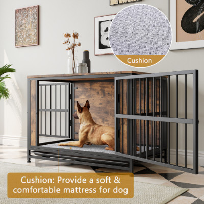 Dog Crate Furniture, Wooden Dog Crate Table, 38.9 Dog Kennel With 2 Sliding Door