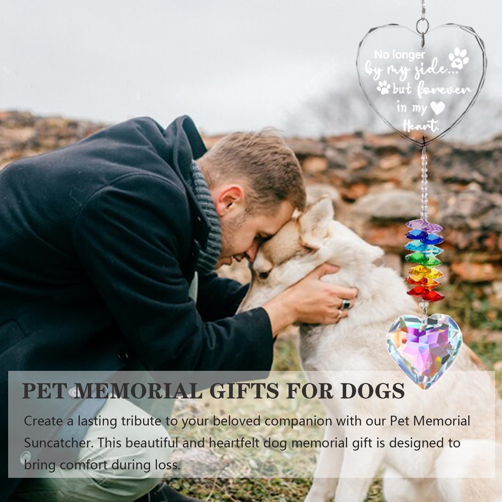 Dog Memorial Gifts for Loss of Dog, K9 Pet Memorial Crystal Suncatcher, Pet S…