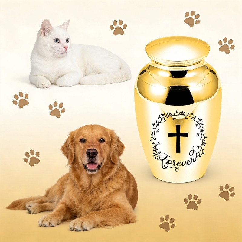 Premium Aluminum Alloy Pet Urn Secures Seal for Cats Dog Cremains Storage