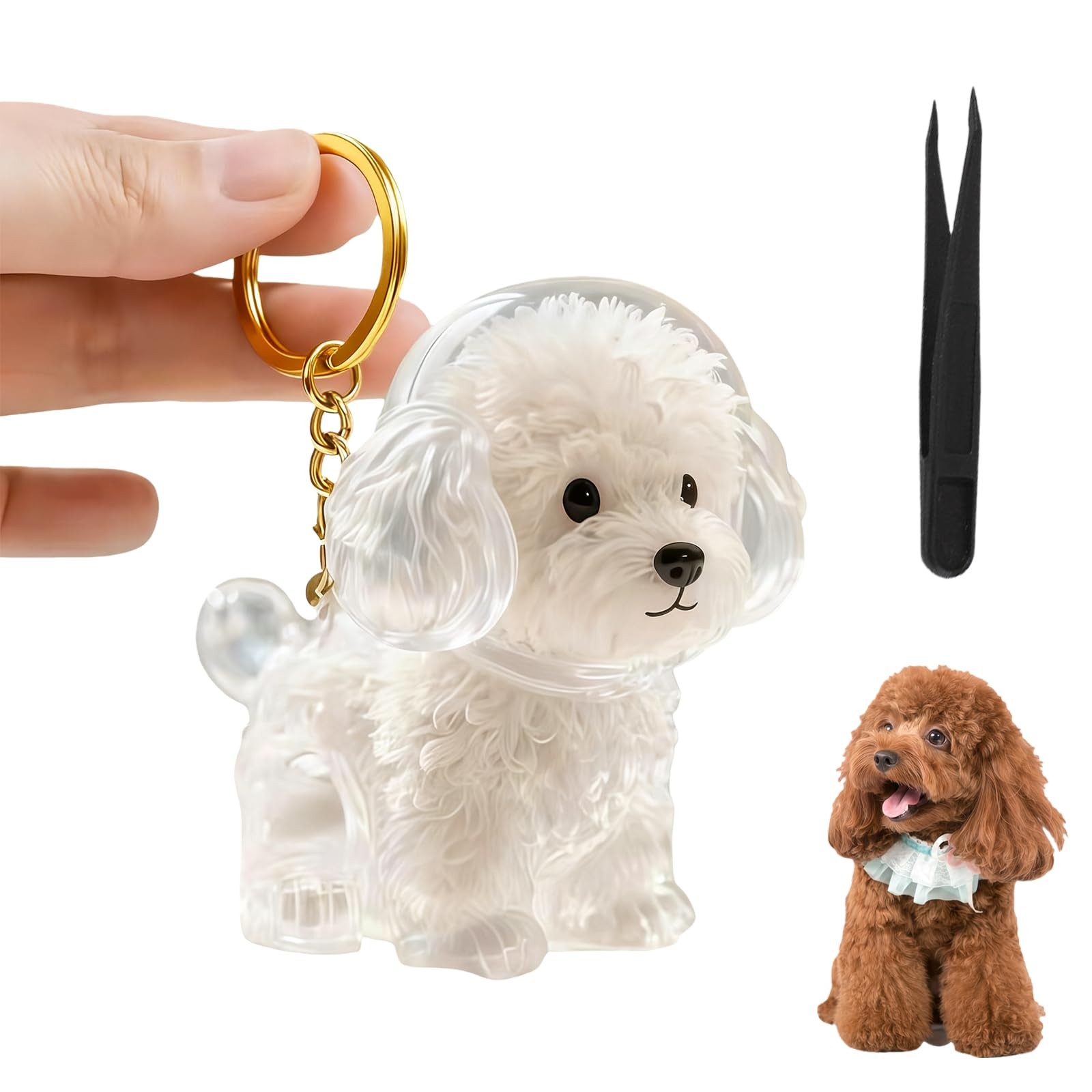 EatnMgan Dog Hair Collector Keychain Charm Memorial Storage Box,Memorial Gift…