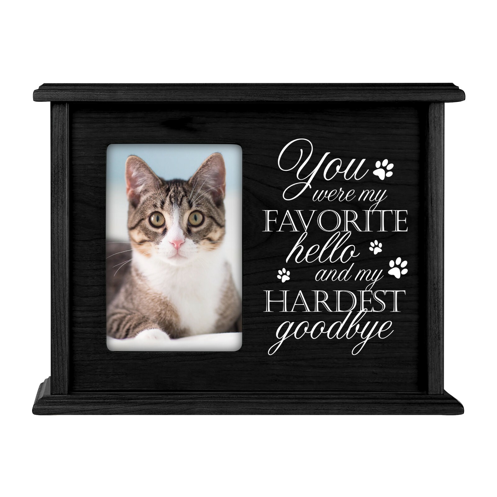 Pet Memorial Urn Box for Pet Ashes Holds 4×6 Photo – My Hardest Goodbye