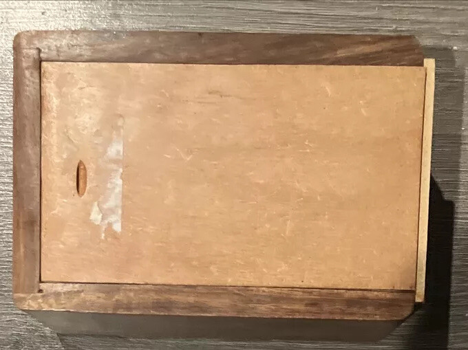Carved Wood Box for Memorial Keepsake Cremation Ashes of Small Cat or Dog 6”x4”