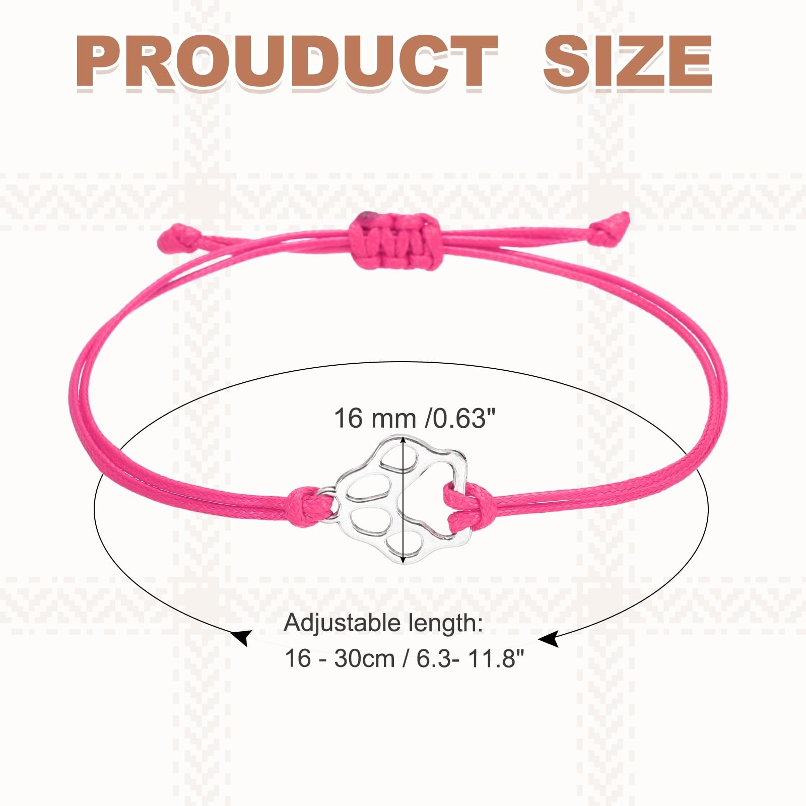 MECCANIXITY Dog Paw Bracelet for Women, Cat Paw Pet Print Memorial Rope Brace…