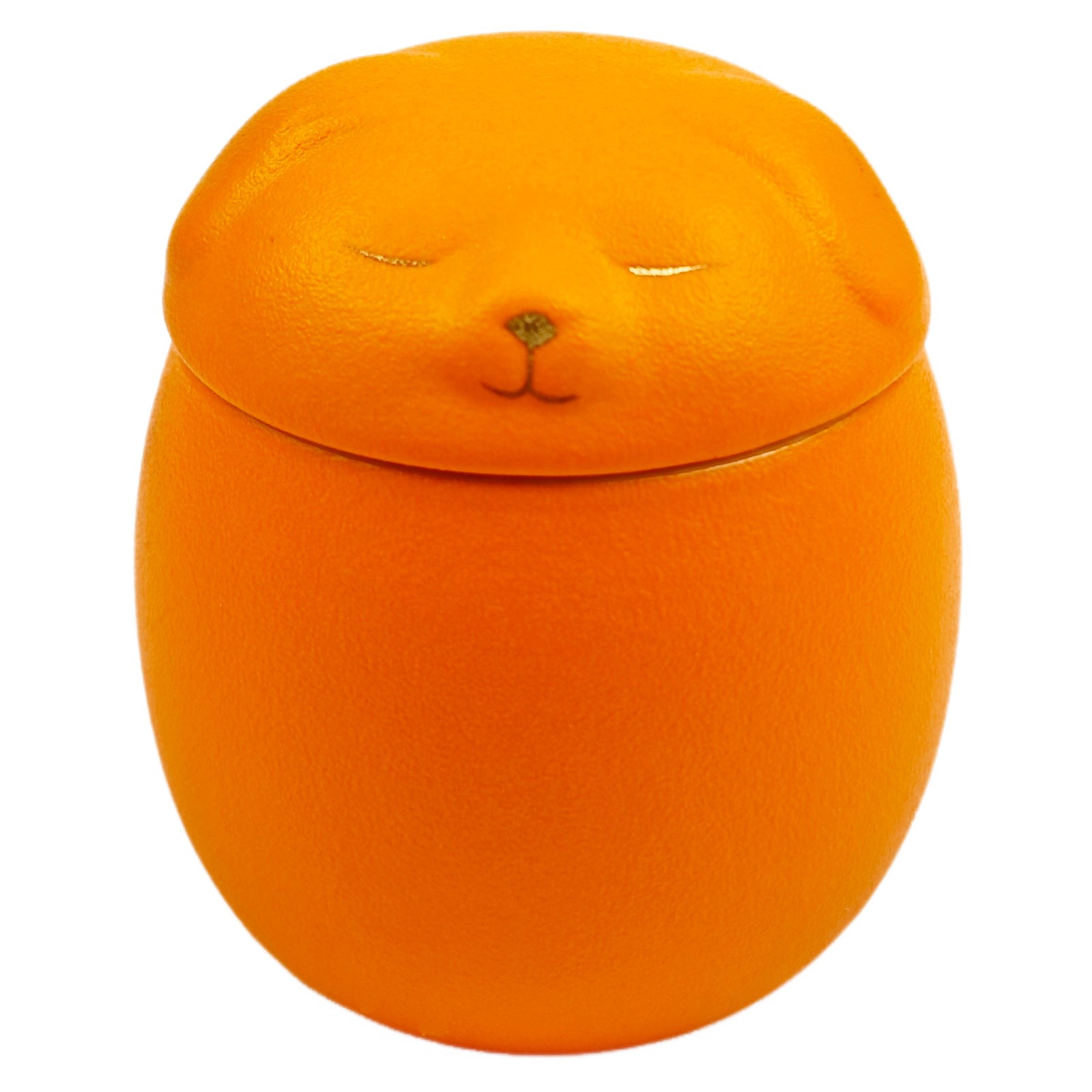 Smiley Dog Shaped Pet Urn For Small Dog And Cat Ashes 3.2×2.9 inches(Orange, M)
