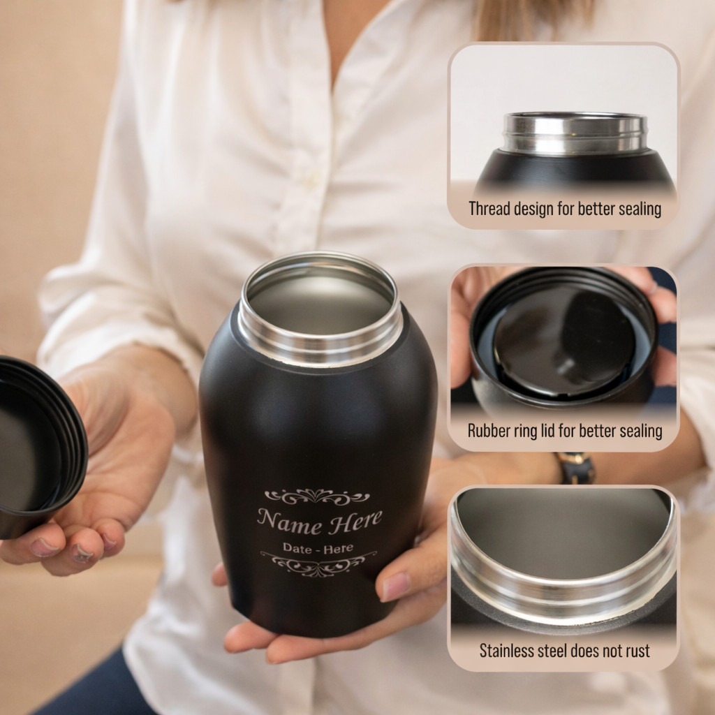 Personalized Cremation Keepsake Human or Pet Ashes Urn Waterproof with Airtight