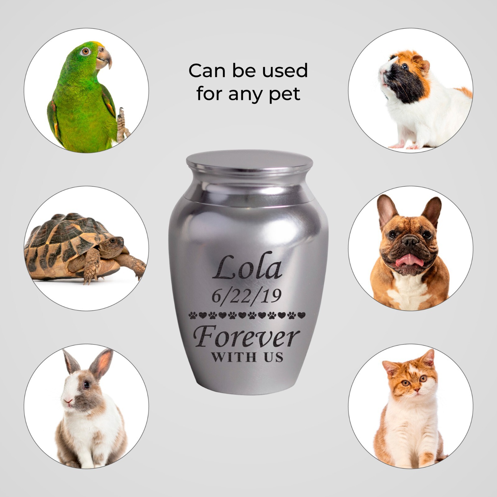 Personalized Cremation Keepsake Pet Ashes Mini Urn Waterproof with Airtight