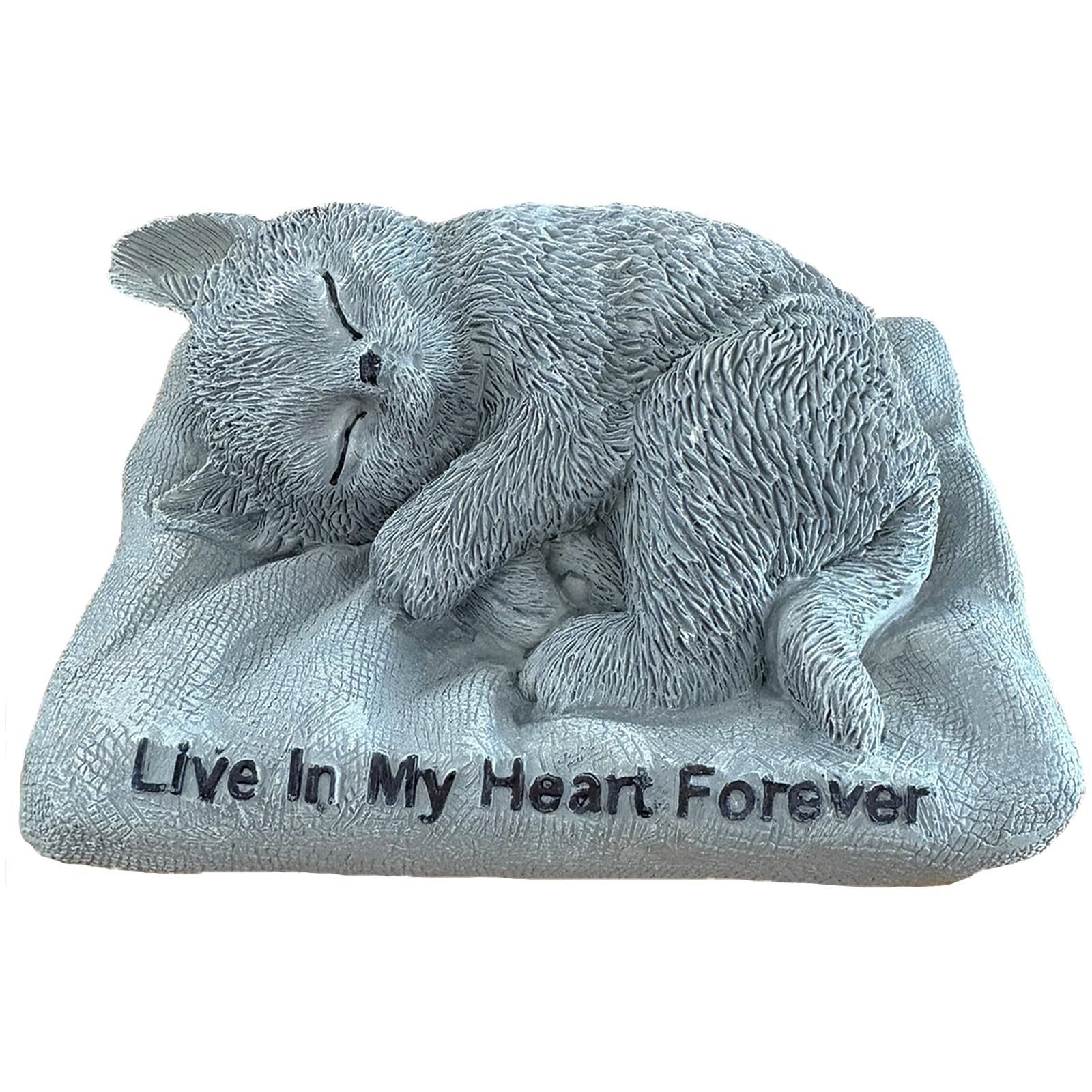 Suproamgo Cat Memorial Stones Grave Markers Outdoor Tribute Lightgrey