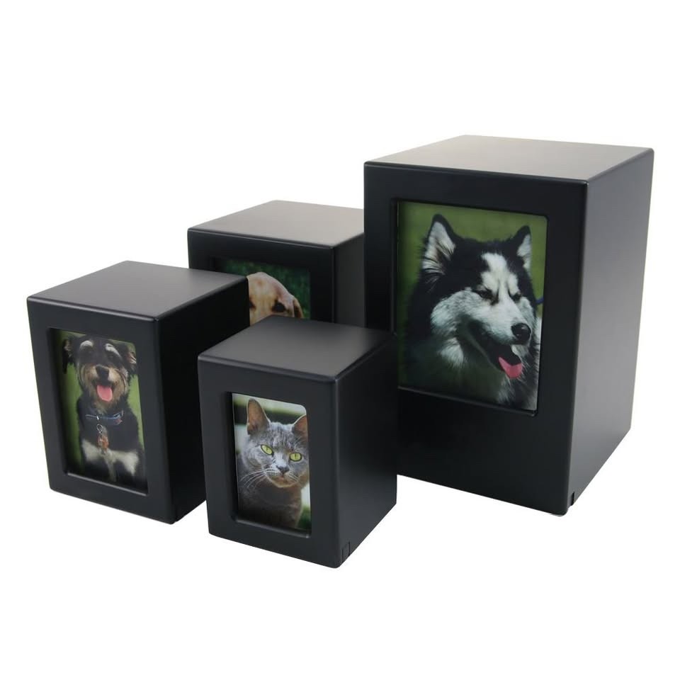Terrybear Large Black Pet Photo Urn Box