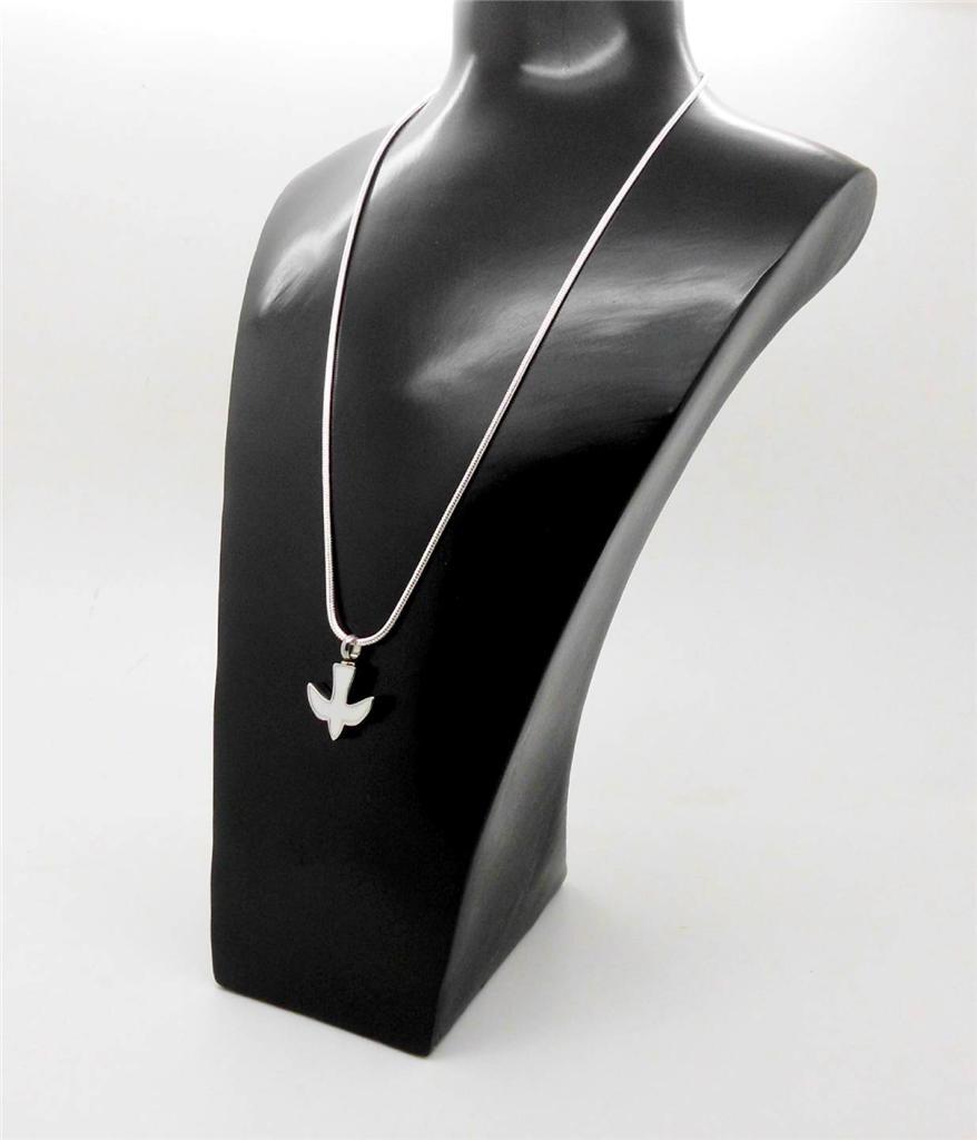 316L Stainless Steel White Dove Memorial Keepsake Cinerary Urn Pendant Jewellery