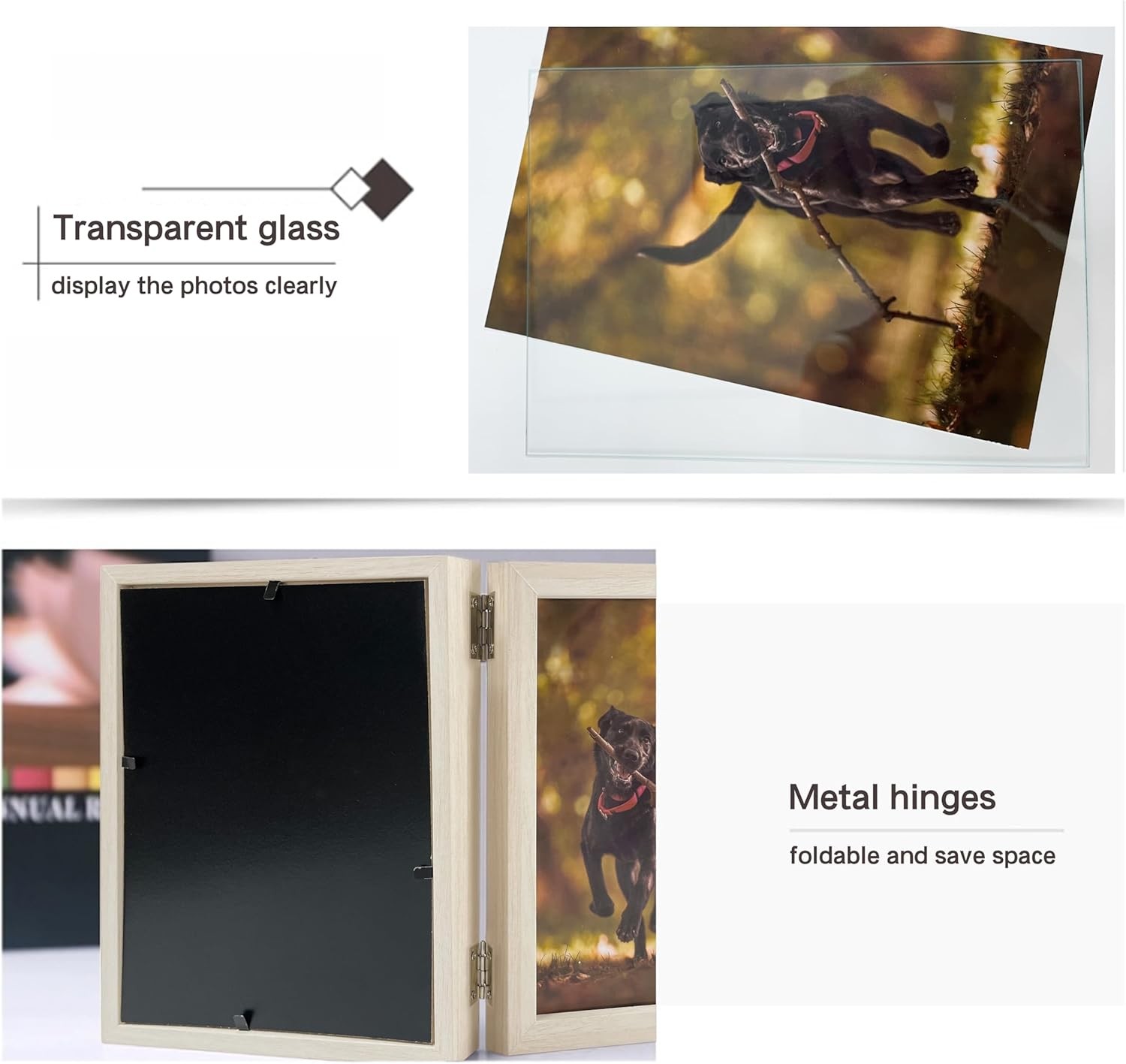 5×7 Pet Memorial Picture Frame Shadow Box for Dogs and Cats Frame Keepsake