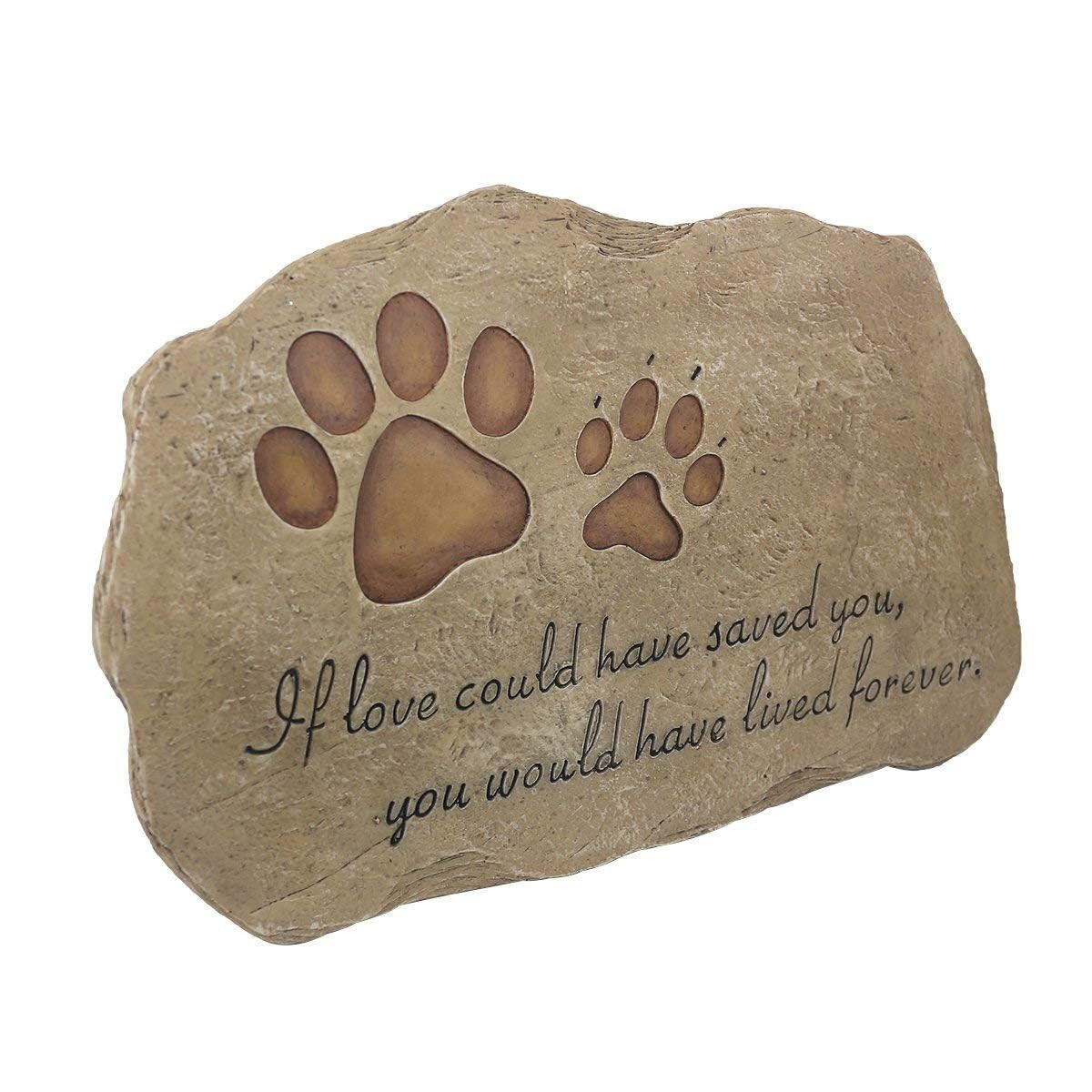 KEXMY Pet Memorial Stone Grave Marker for Dog or Cat, Pet Dog Garden Stone fo…
