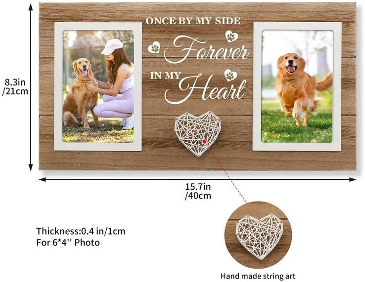 Dog Memorial Picture Frame, Pet Dog Memorial Gifts for Loss of Dog, Passed Aw.