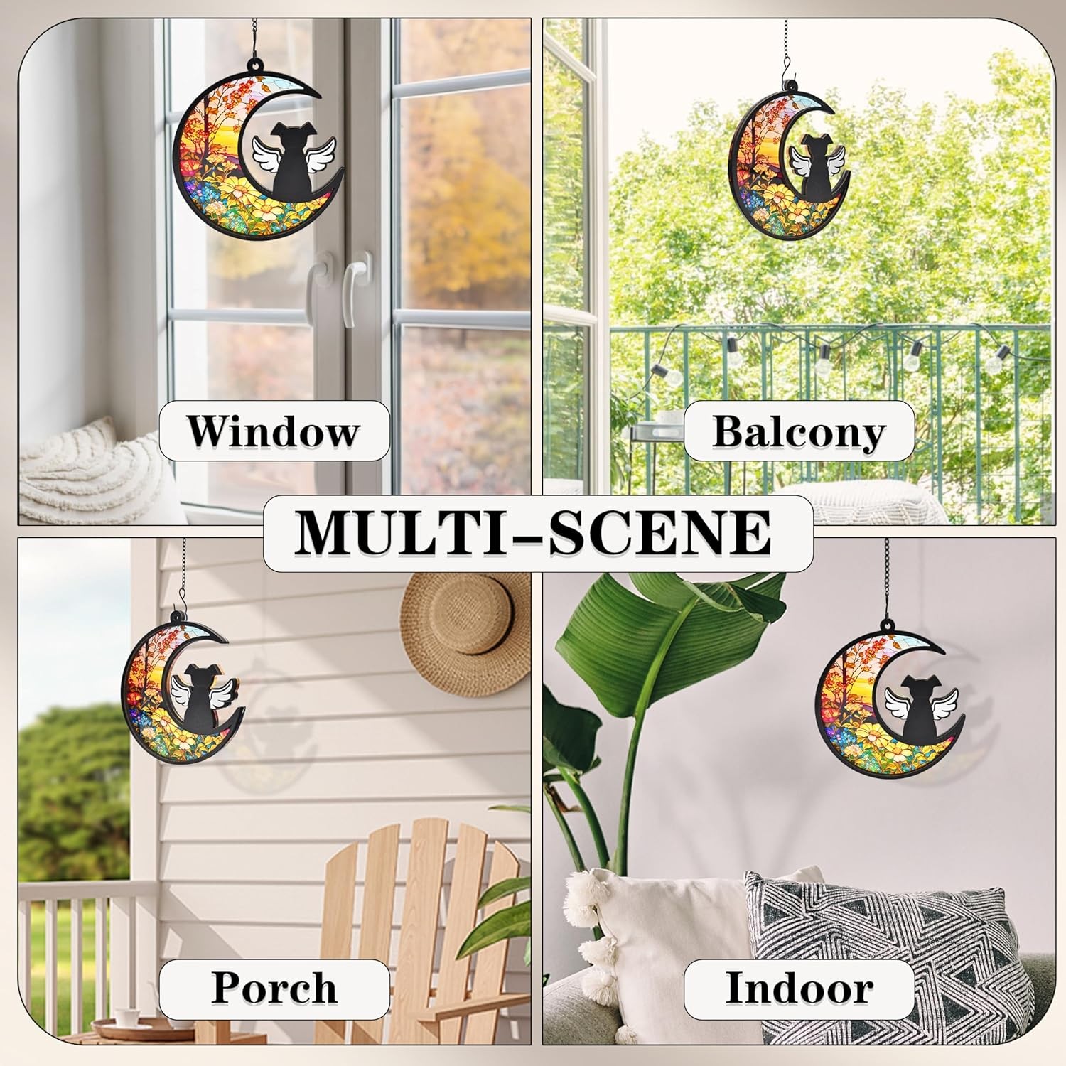 DIY Dog Memorial Gifts for Loss of Dog, 2-Layer Dog Angel Memorial Suncatcher wi