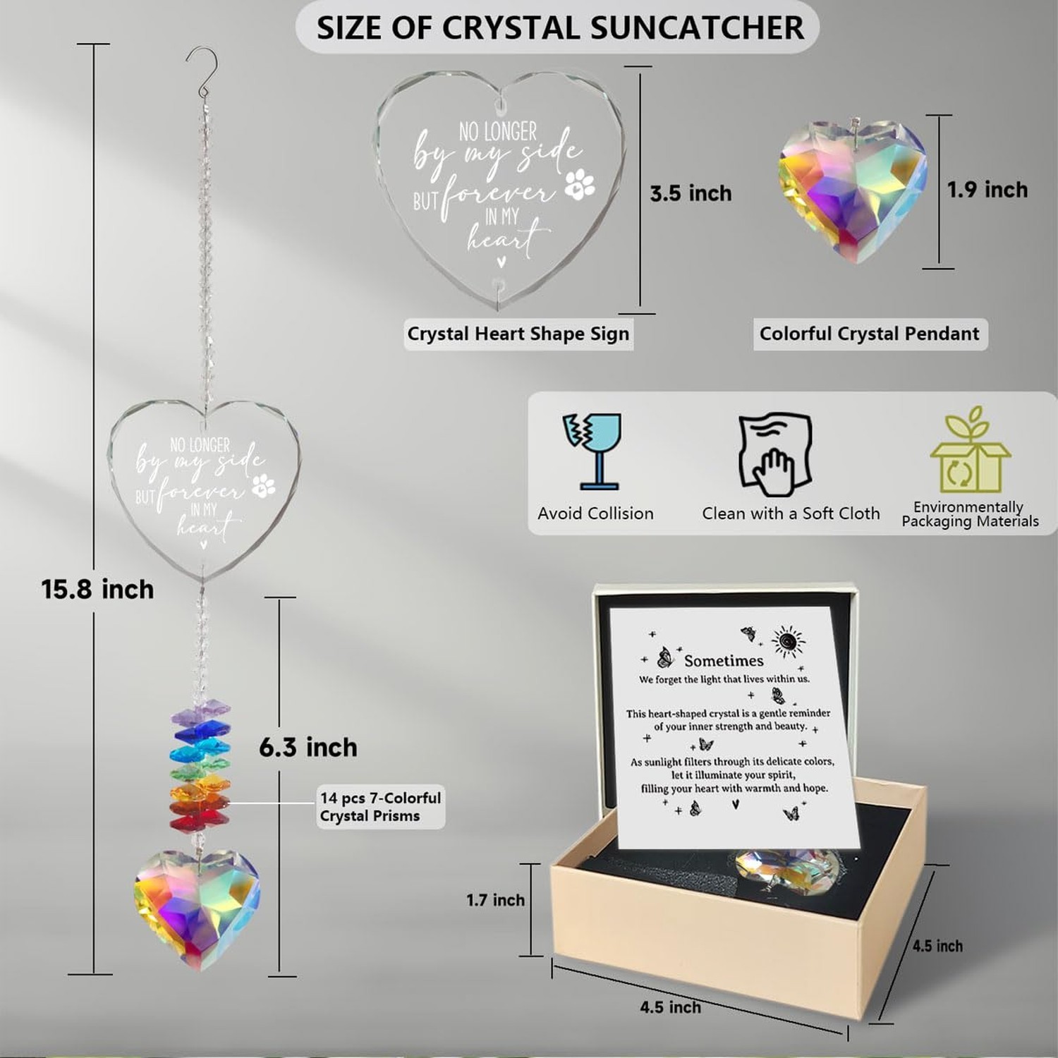 Pet Memorial Crystal Suncatcher, Dog Memorial Gifts, Pet Sympathy Loss of Dog…